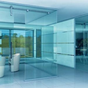 Безрамная стеклянная противопожарная перегородка / серия FRM5214